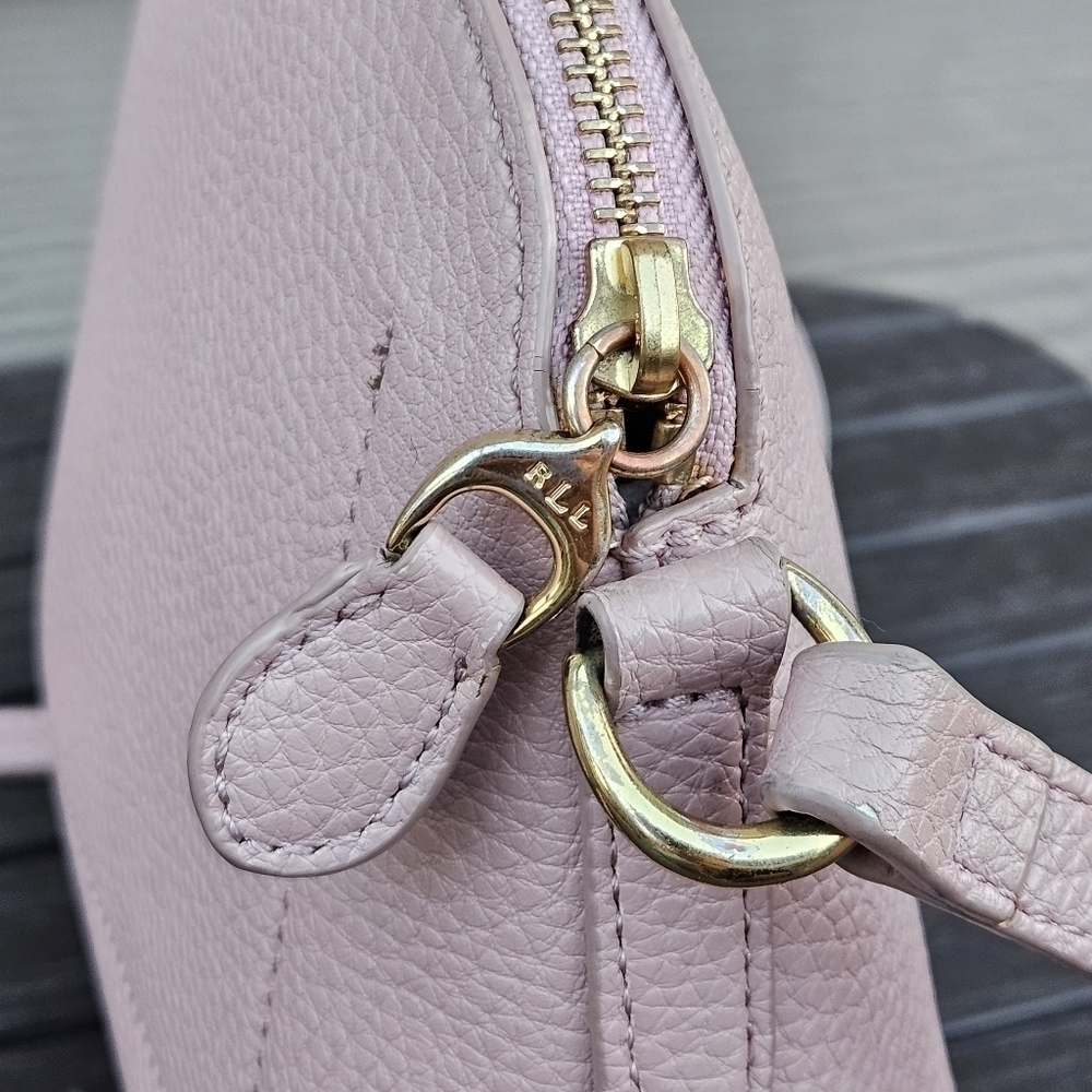 Ralph Lauren Andover Light Pink Crossbody Bag Small Mini Purse Long Strap - Picture 6 of 16
